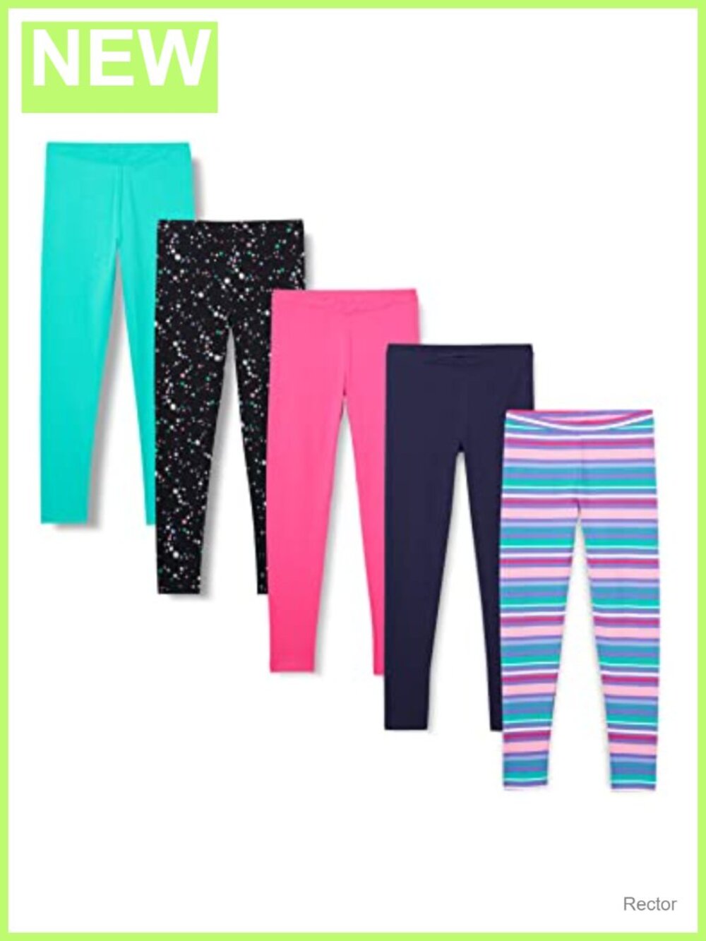 Girls' Cotton Stretch Leggings Mid Rise Full Length Skinny School Play